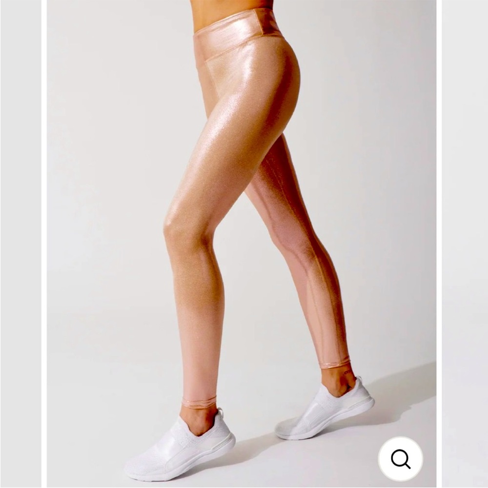 Heroine Sport metallic copper rose gold leggings Marvel high rise